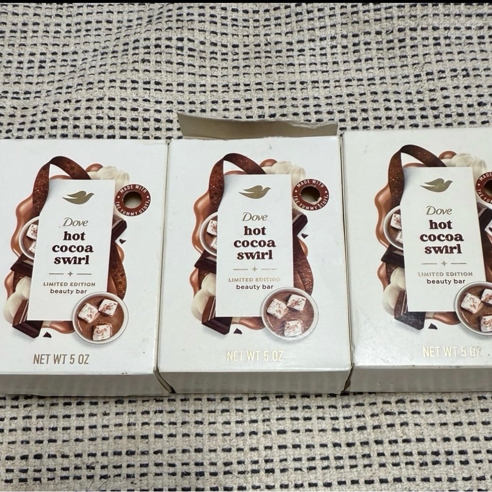 3 Dove Limited Edition Hot Cocoa Swirl Beauty Bar Soap New